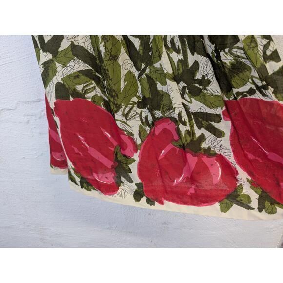 We Love Vera Strapless Sundress Womens 2 Green Leaves Red Strawberries Wedding - Picture 2 of 8